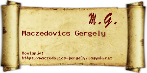 Maczedovics Gergely névjegykártya